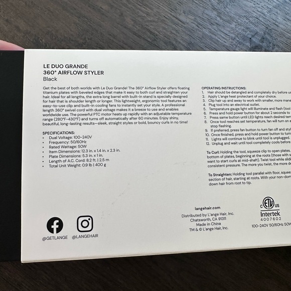 Lange Le Duo Grande 360 Airflow Styler in Black - Picture 3 of 5